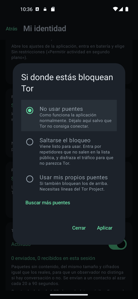 El diálogo de puentes: no usar puentes, saltarse el bloqueo, usar los míos.