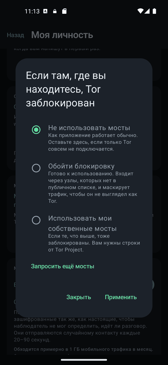 Диалог мостов: не использовать мосты, обойти блокировку, свои мосты.